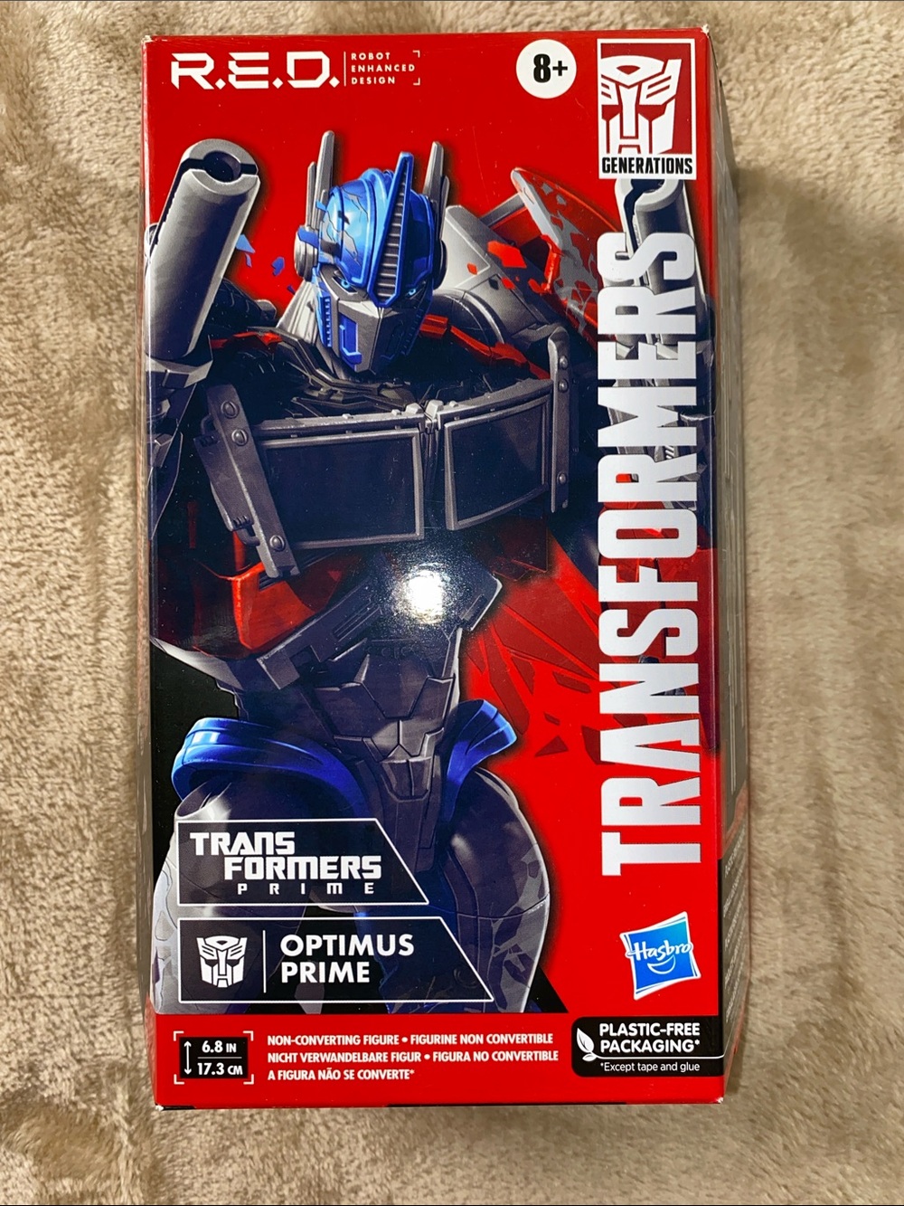 NIB R.E.D. Transformer Optimus Prime action figure with accessories